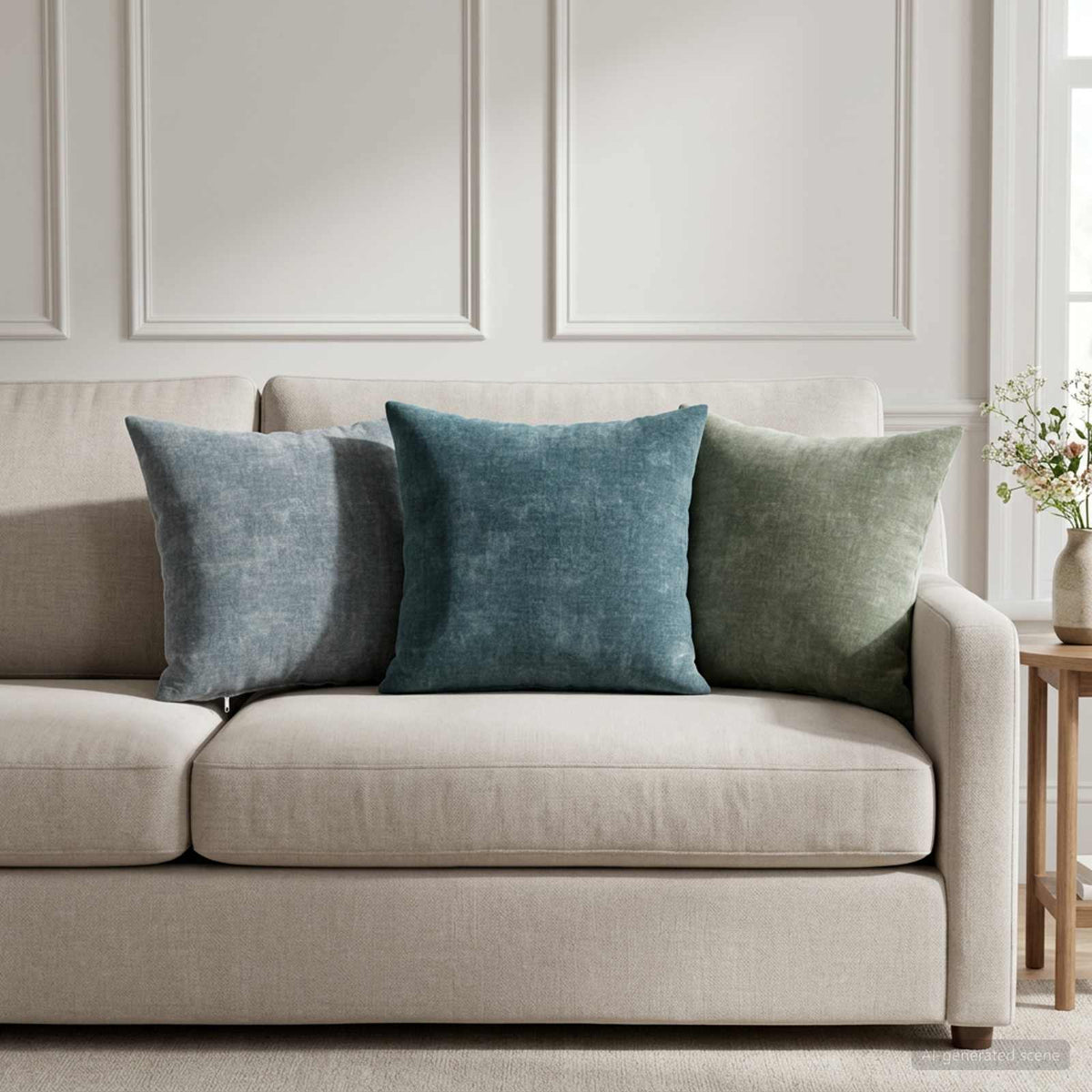 Cushion Cover 2 pcs HEERLEN Blue 40 x 40 cm Chenille Fabric