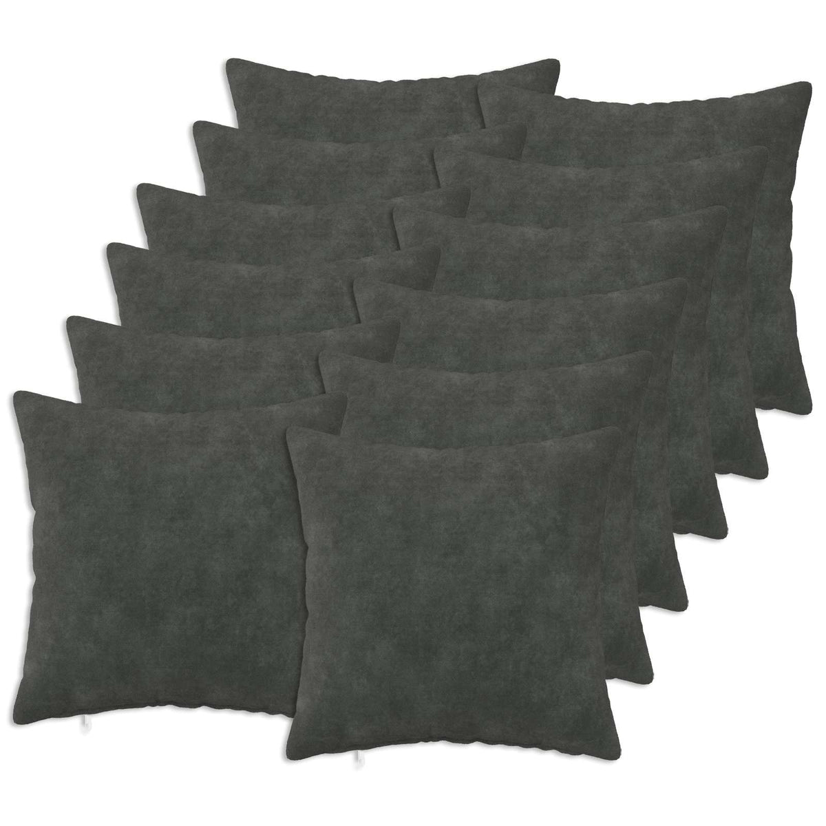 Cushion Cover 12 pcs HEERLEN Anthracite 40 x 40 cm