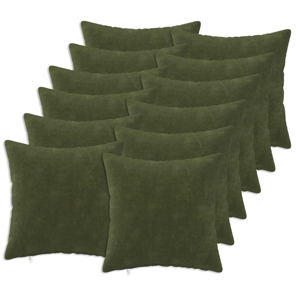 Cushion Cover 12 pcs HEERLEN Green 40 x 40 cm Microfiber Fleece