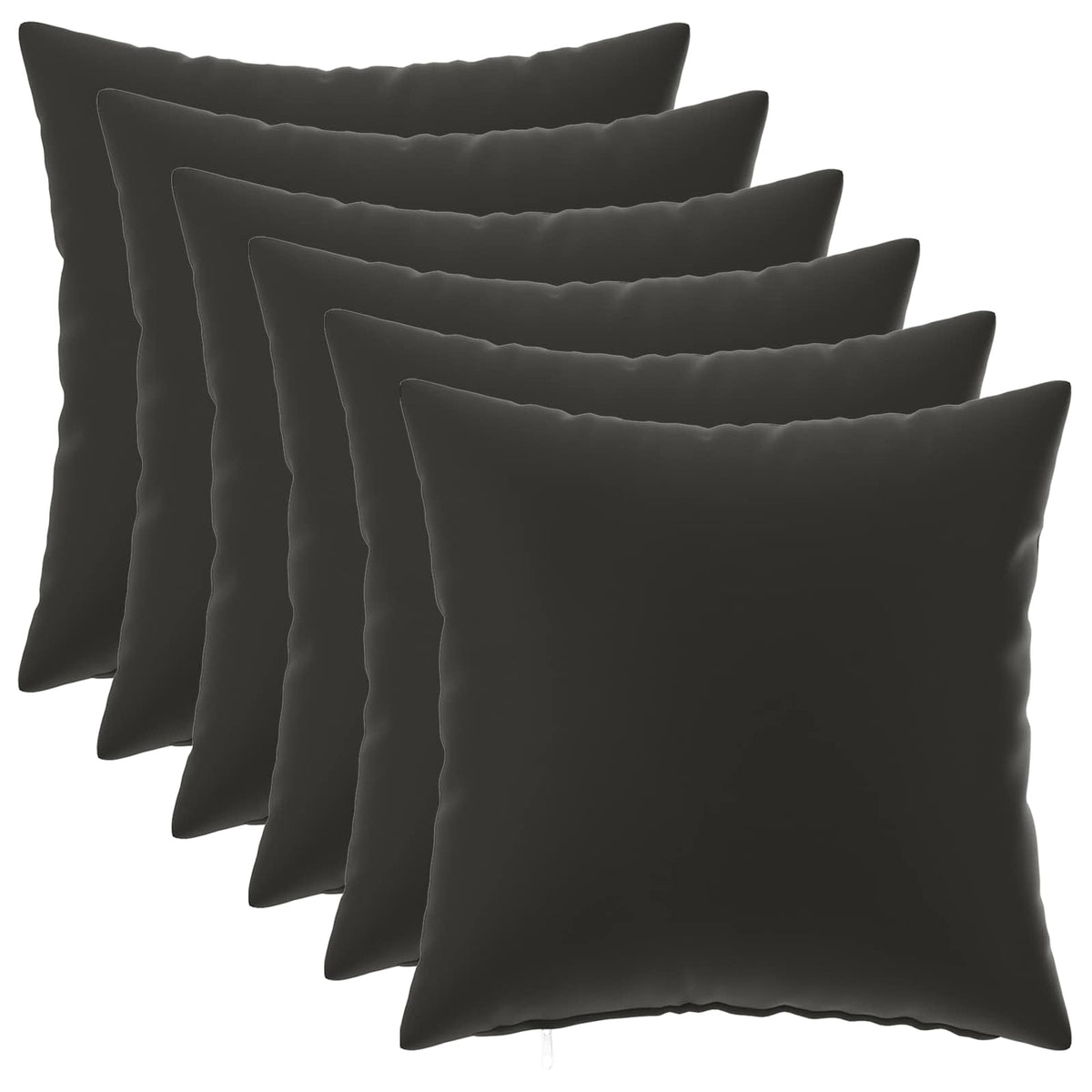 Cushion Cover 6 pcs HEERLEN Black 40 x 40 cm Polyester