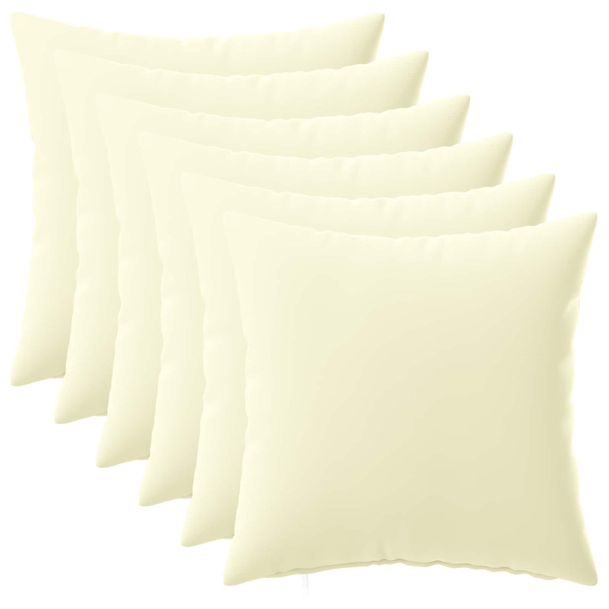 Cushion Cover 6 pcs HEERLEN Cream 40 x 40 cm Polyester