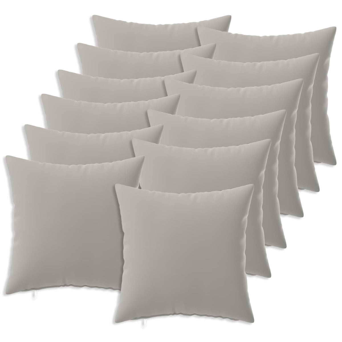 Cushion Cover 12 pcs HEERLEN Grey 40 x 40 cm Polyester