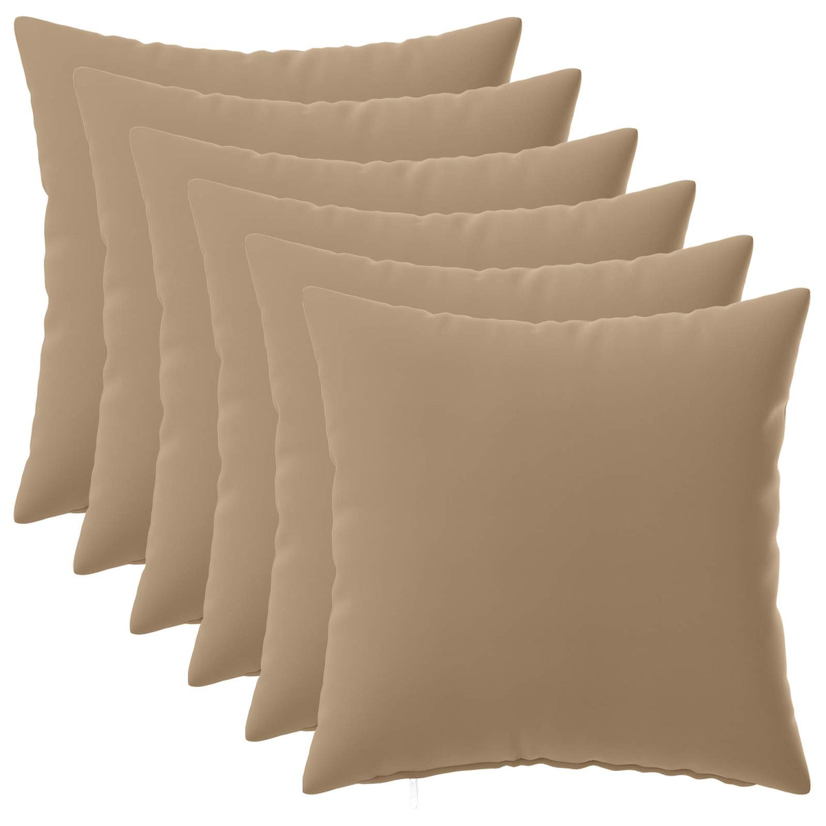 Cushion Cover 6 pcs HEERLEN Taupe 40 x 40 cm Polyester