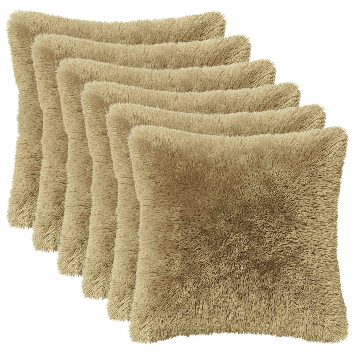 Cushion Cover 6 pcs HEERLEN Light Green 40 x 40 cm PV Fleece