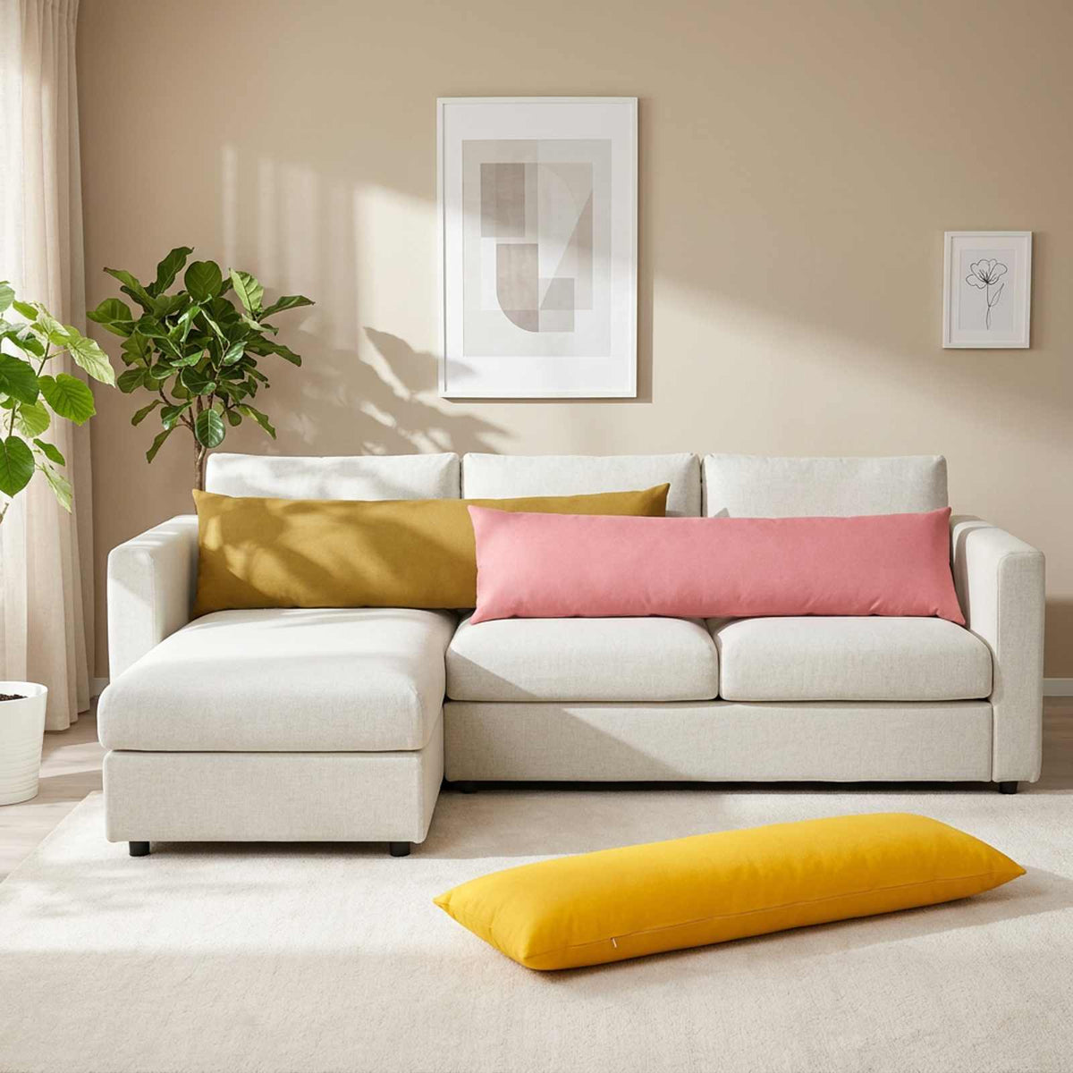 Throw Pillow HEERLEN Light Green 40 x 145 cm Fabric
