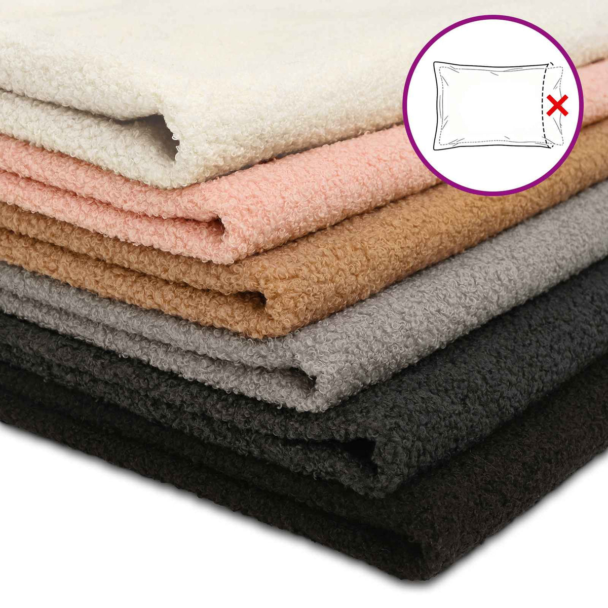 Cushion Cover 2 pcs HEERLEN Dark Grey 40 x 145 cm Bouclé