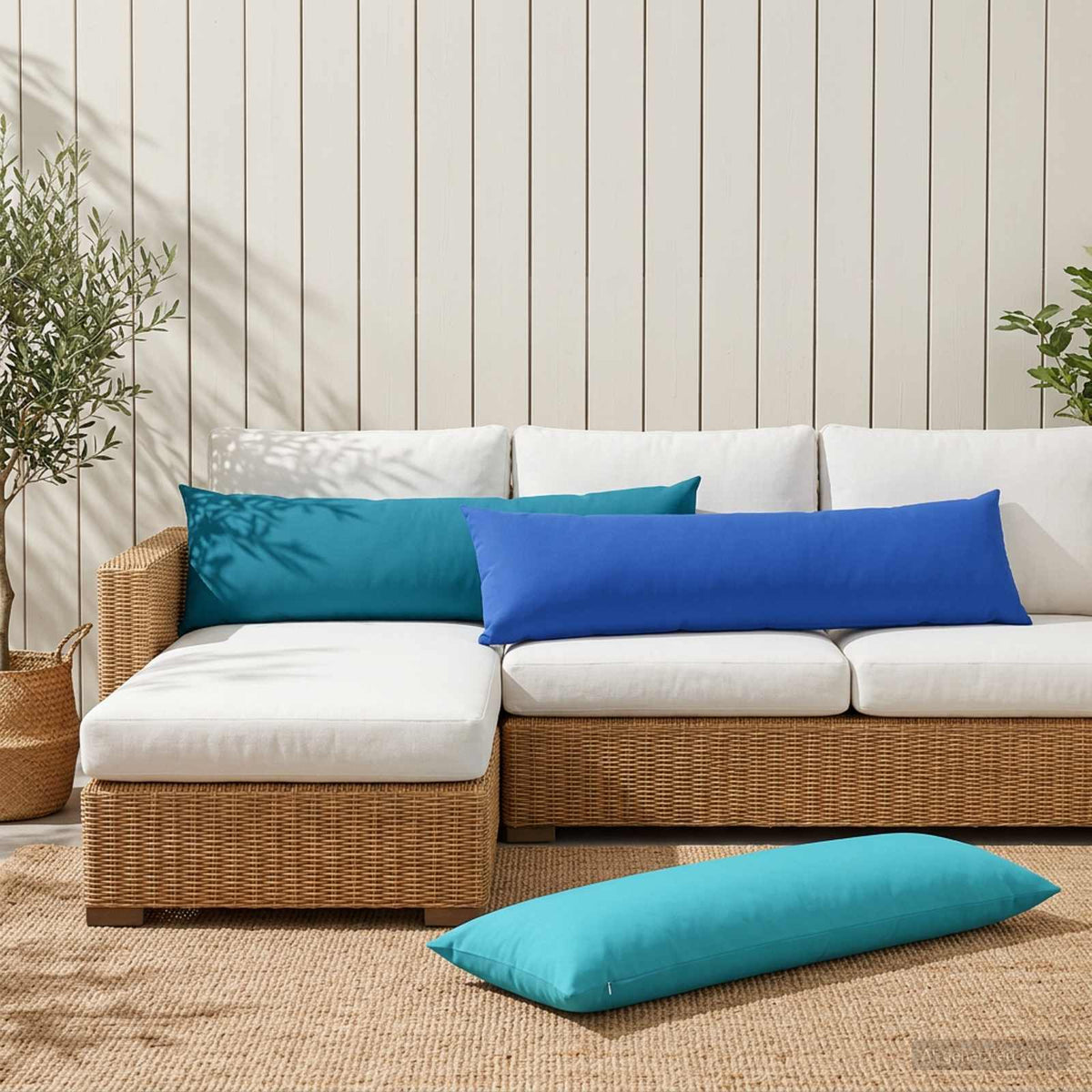 Cushion Cover 2 pcs HEERLEN Royal Blue 40 x 145 cm Polyester