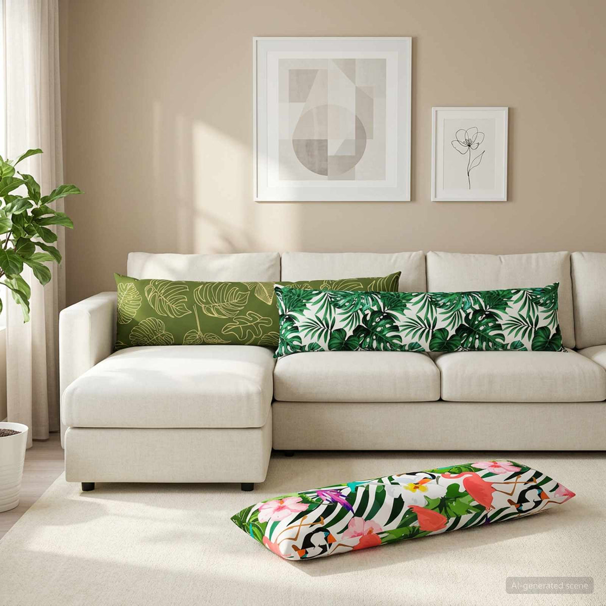Cushion with Pillow HEERLEN Multicolour 40 x 145 cm Polyester