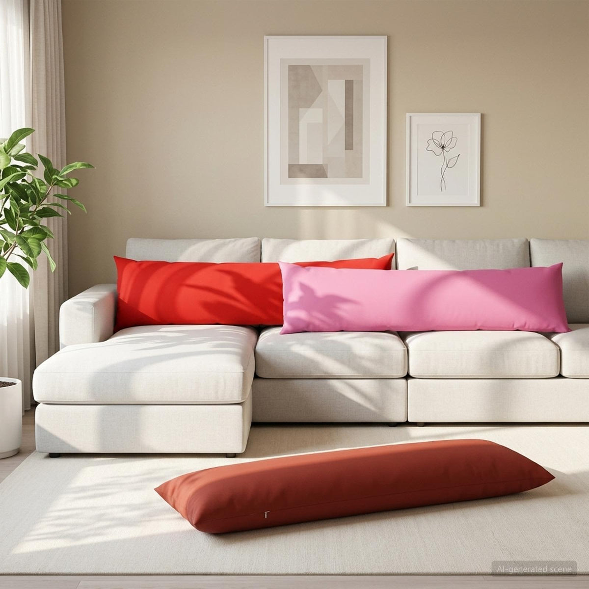 Cushion with Pillow HEERLEN Red 40 x 145 cm Polyester