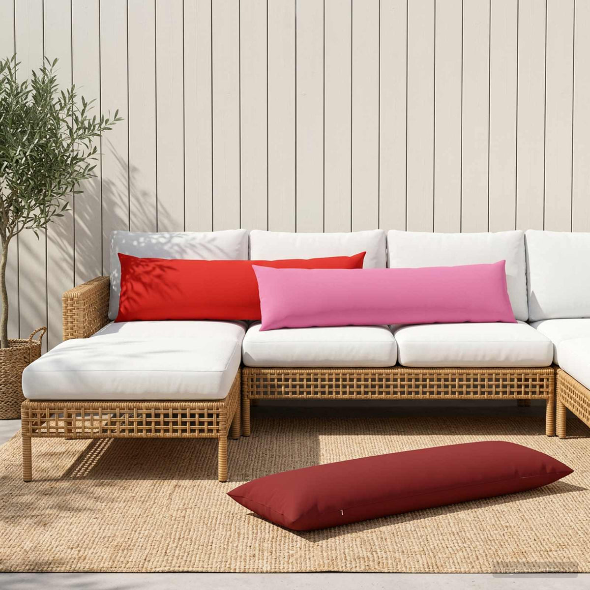 Cushion with Pillow HEERLEN Red 40 x 145 cm Polyester