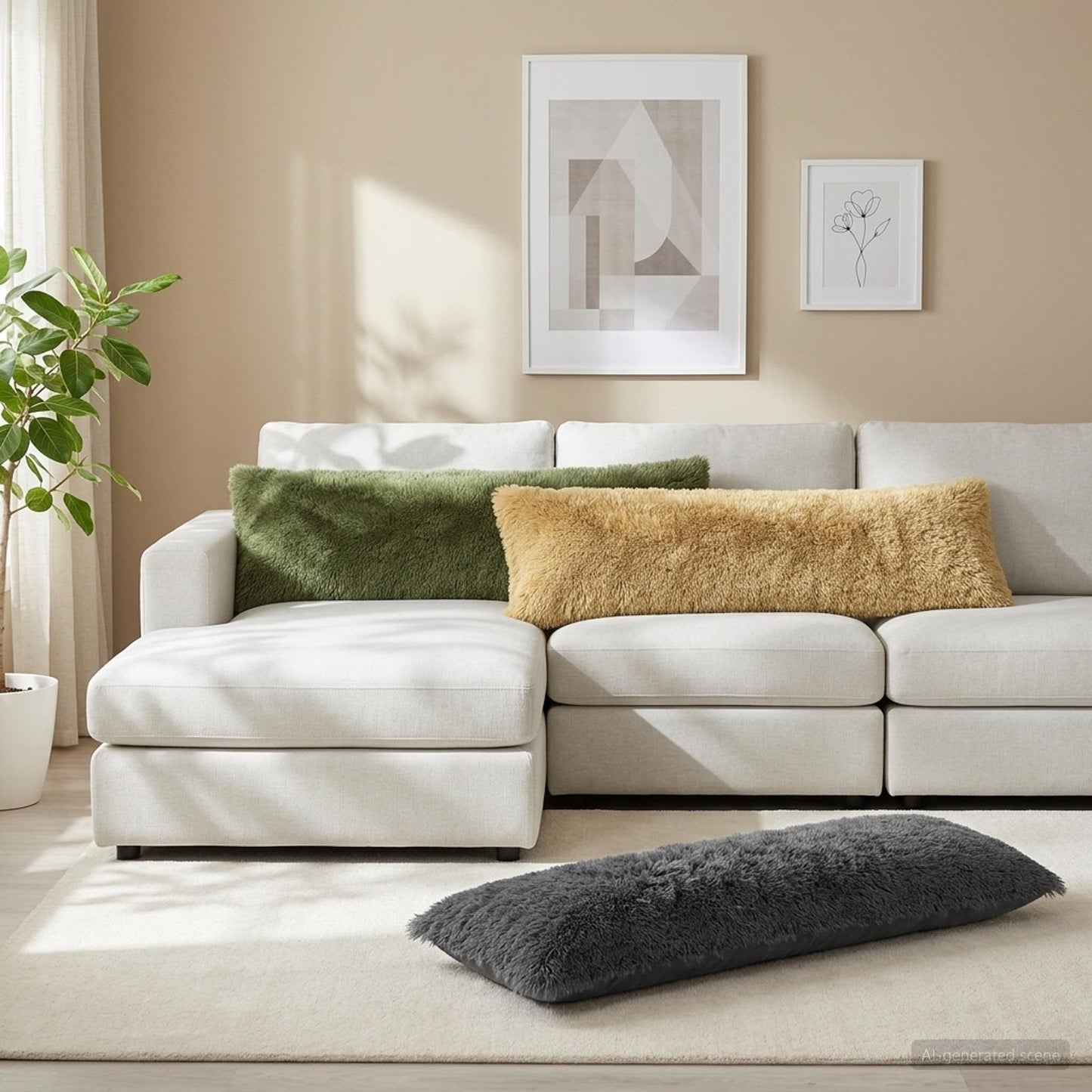 Cushion with Pillow HEERLEN 2 pcs Light Green PV Fleece