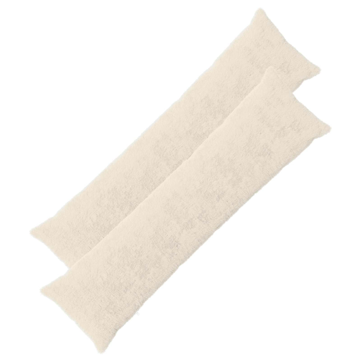 Cushion Cover 2 pcs HEERLEN White 40 x 145 cm Faux Rabbit Fur