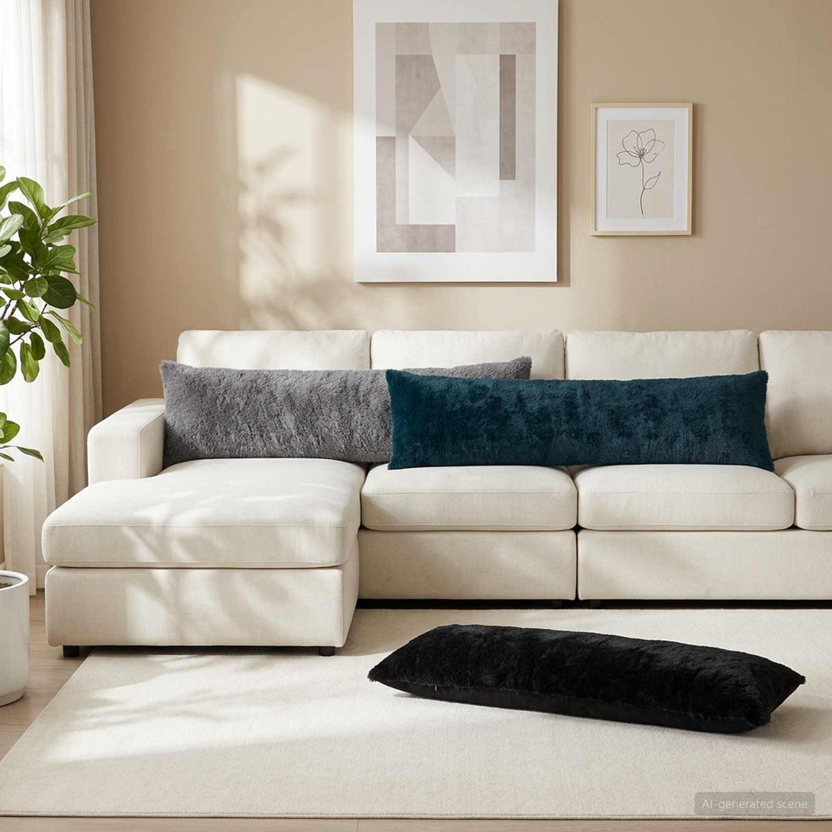 Cushion Cover 2 pcs HEERLEN Navy Blue 40 x 145 cm