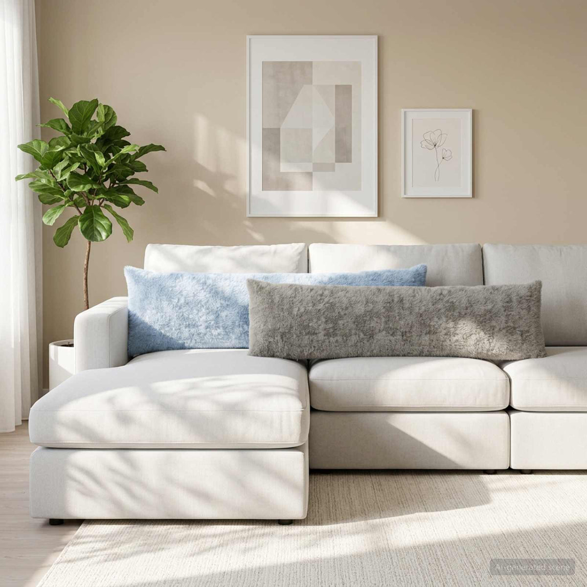Cushion Cover 2 pcs HEERLEN Light Grey 40 x 145 cm