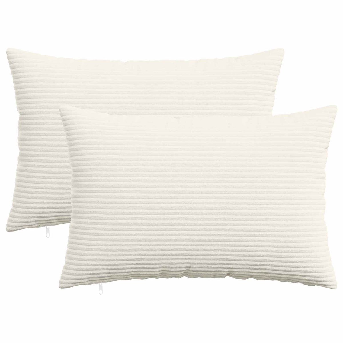 Cushion Cover 2 pcs HEERLEN Cream 40 x 60 cm Corduroy