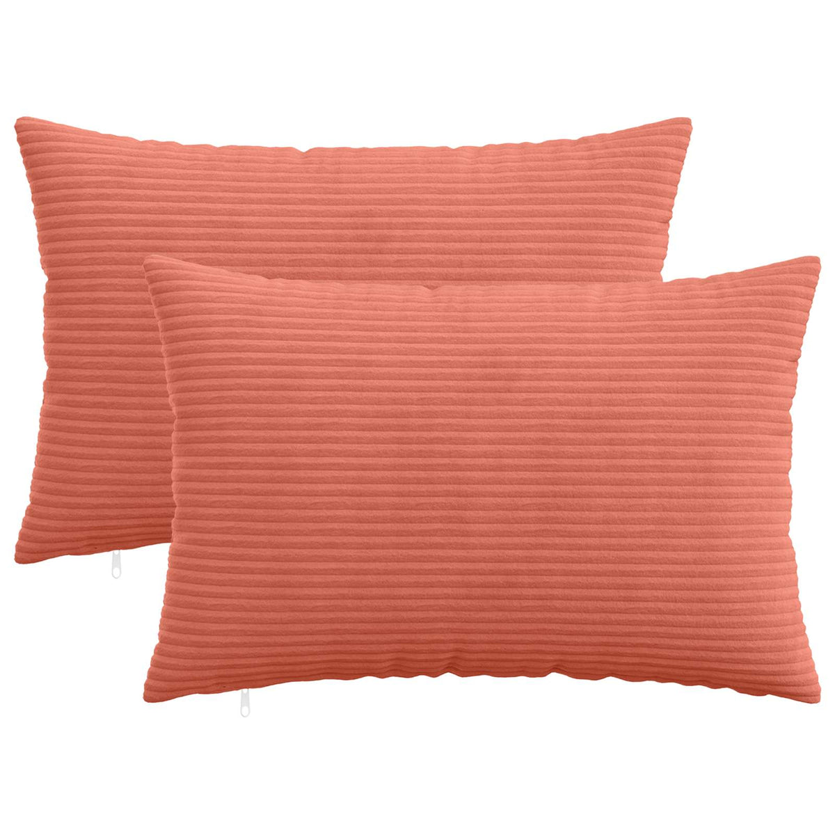 Cushion Cover 2 pcs HEERLEN Red Orange 40 x 60 cm Corduroy