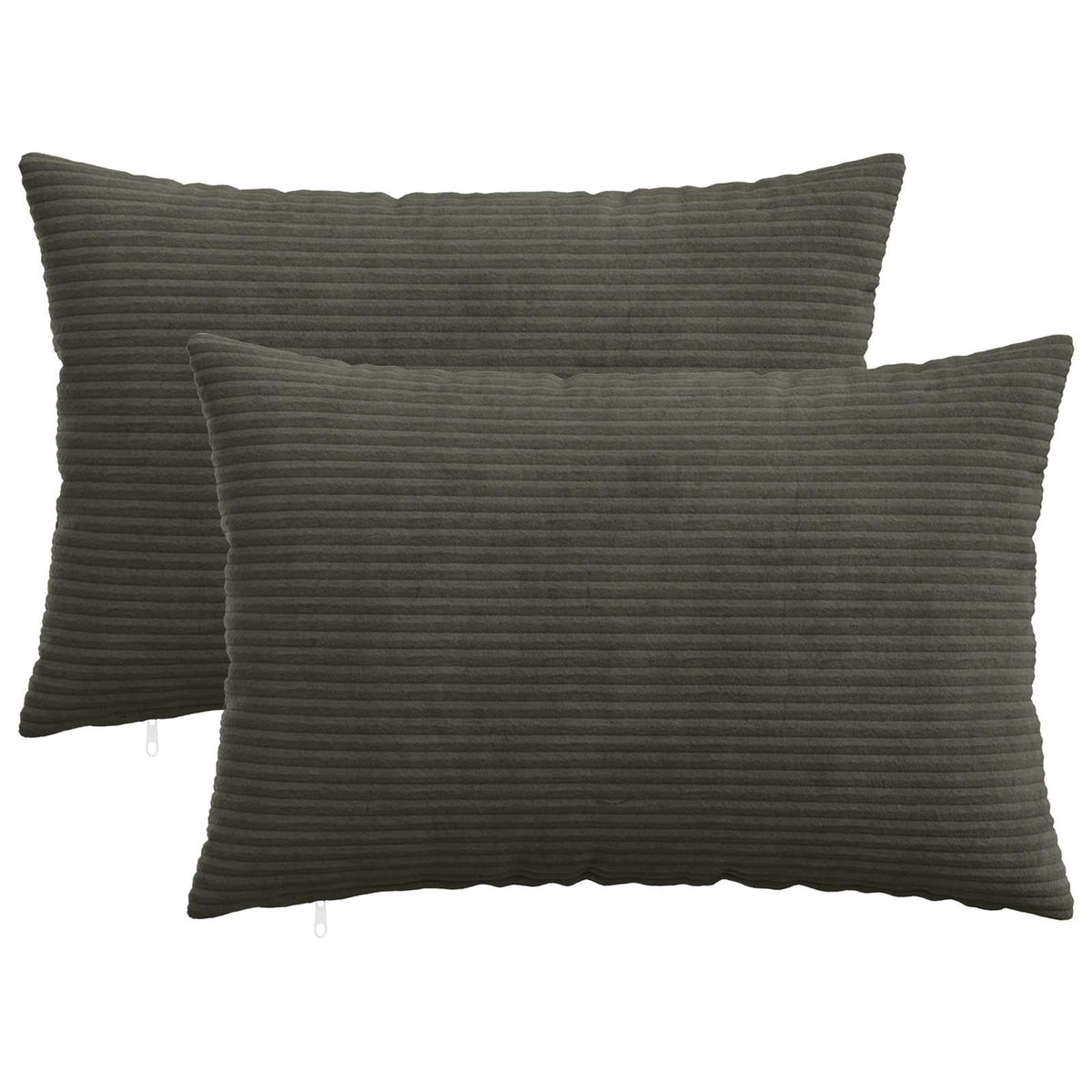 Cushion Cover 2 pcs HEERLEN Anthracite 40 x 60 cm Corduroy
