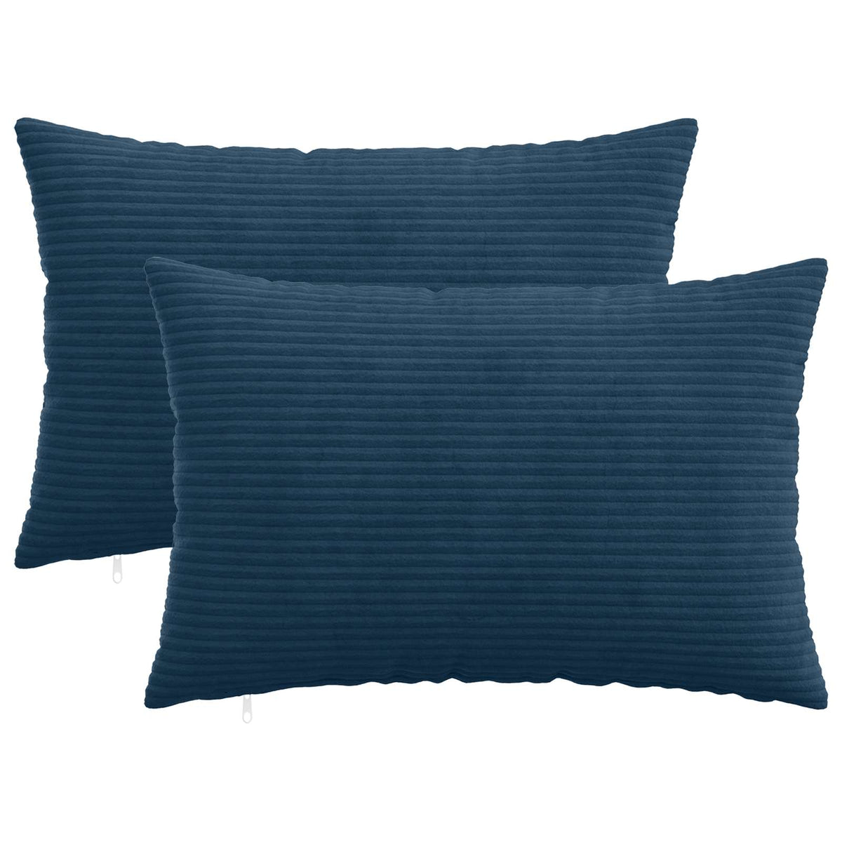 Cushion Cover 2 pcs HEERLEN Navy Blue 40 x 60 cm Corduroy