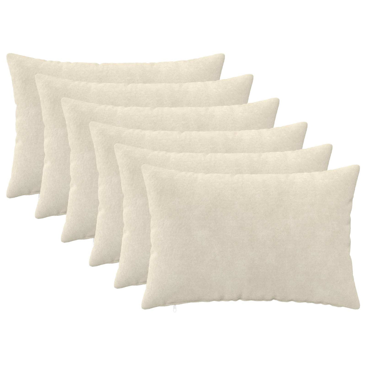 Cushion Cover 6 pcs HEERLEN Cream 40 x 60 cm Microfiber Fleece
