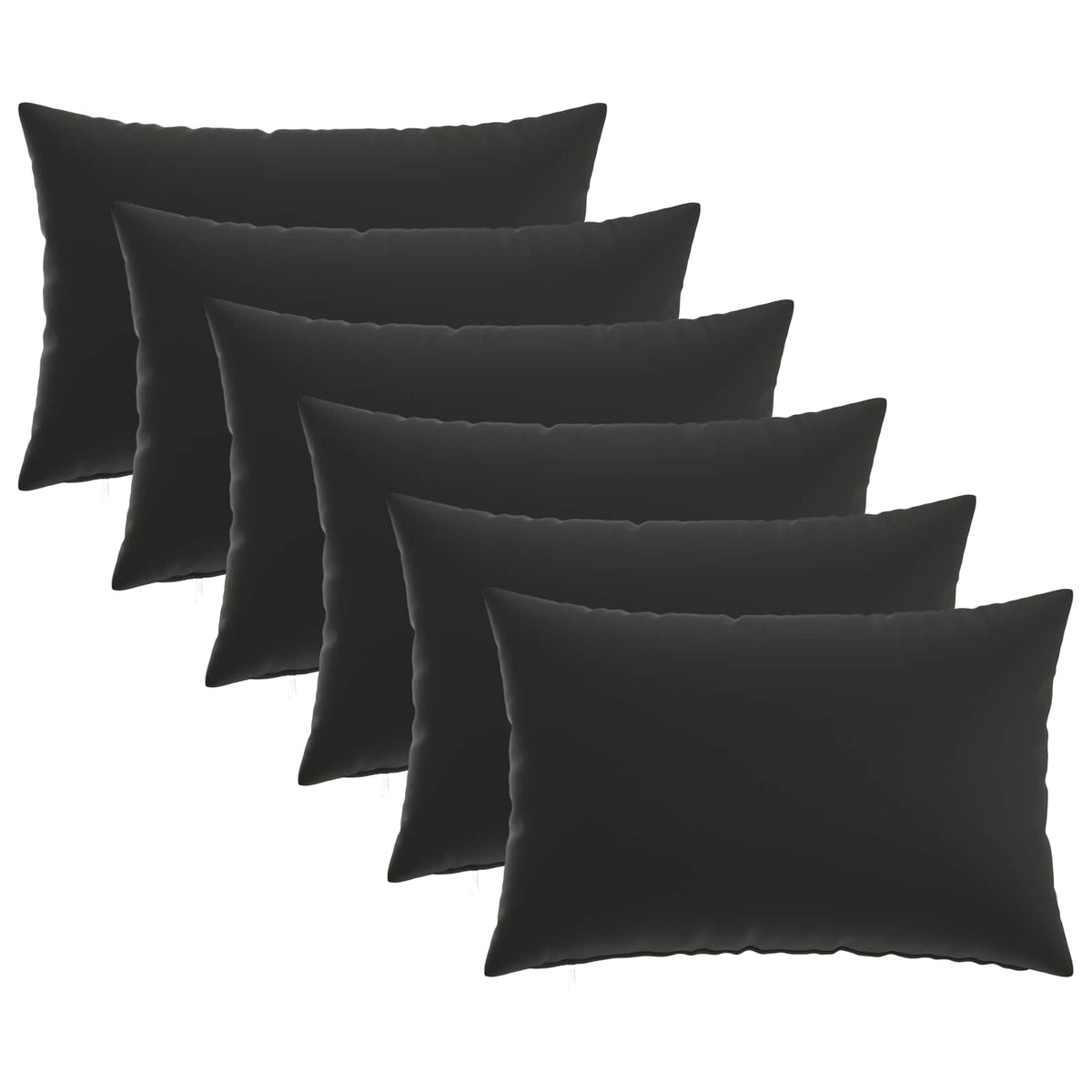 Cushion Cover 6 pcs HEERLEN Black 40 x 60 cm Polyester