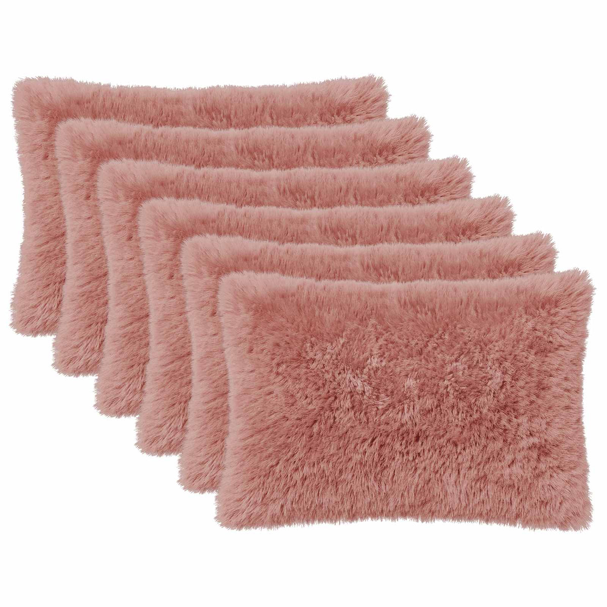 Cushion Cover 6 pcs HEERLEN Pink 40 x 60 cm PV Fleece