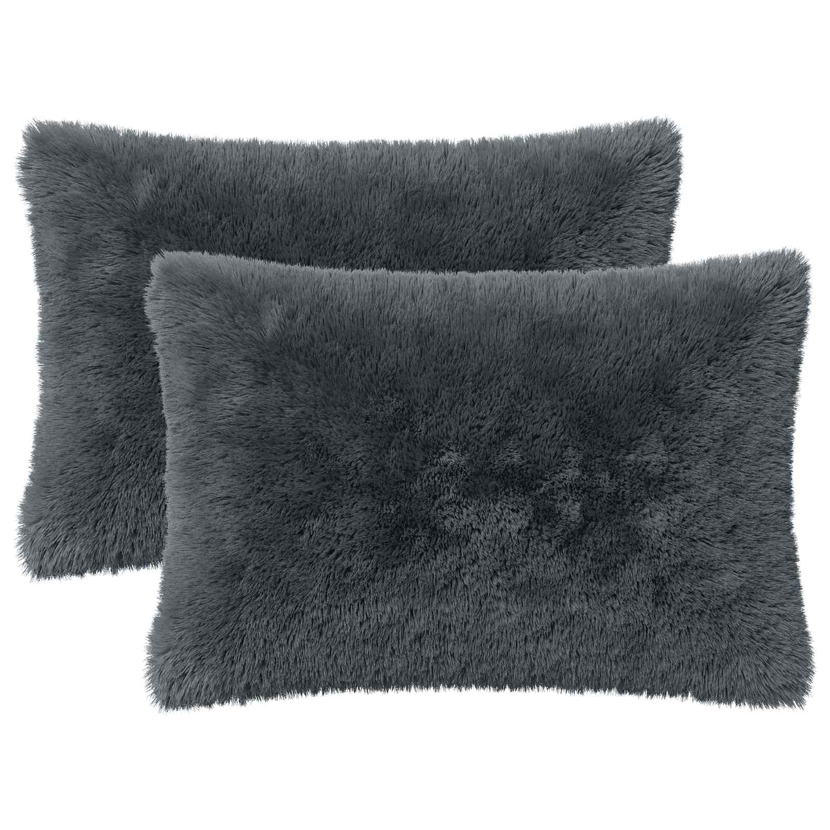 Cushion Cover 2 pcs HEERLEN Anthracite 40 x 60 cm PV Fleece