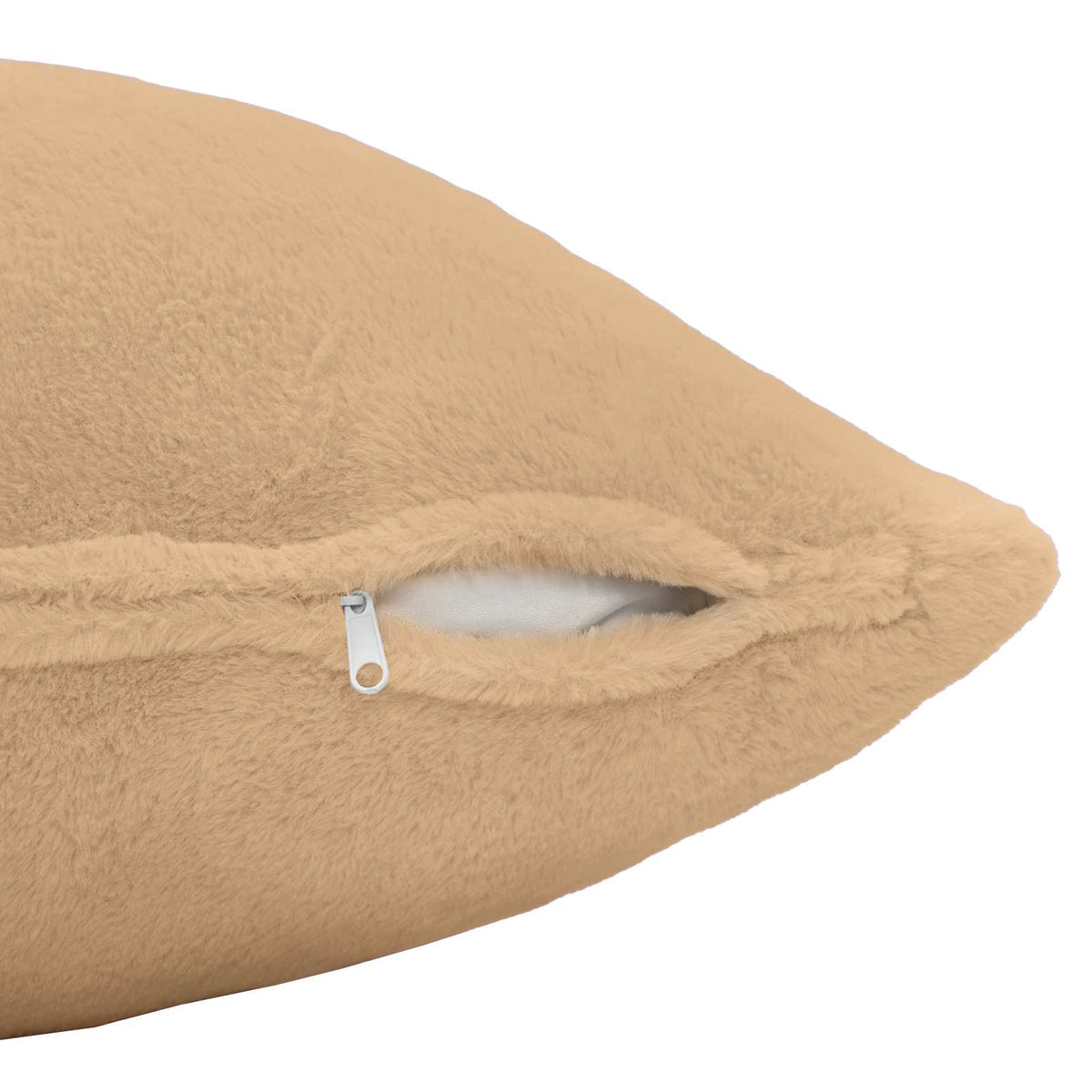Cushion Cover 6 pcs HEERLEN Cream 40 x 60 cm Faux Rabbit Fur