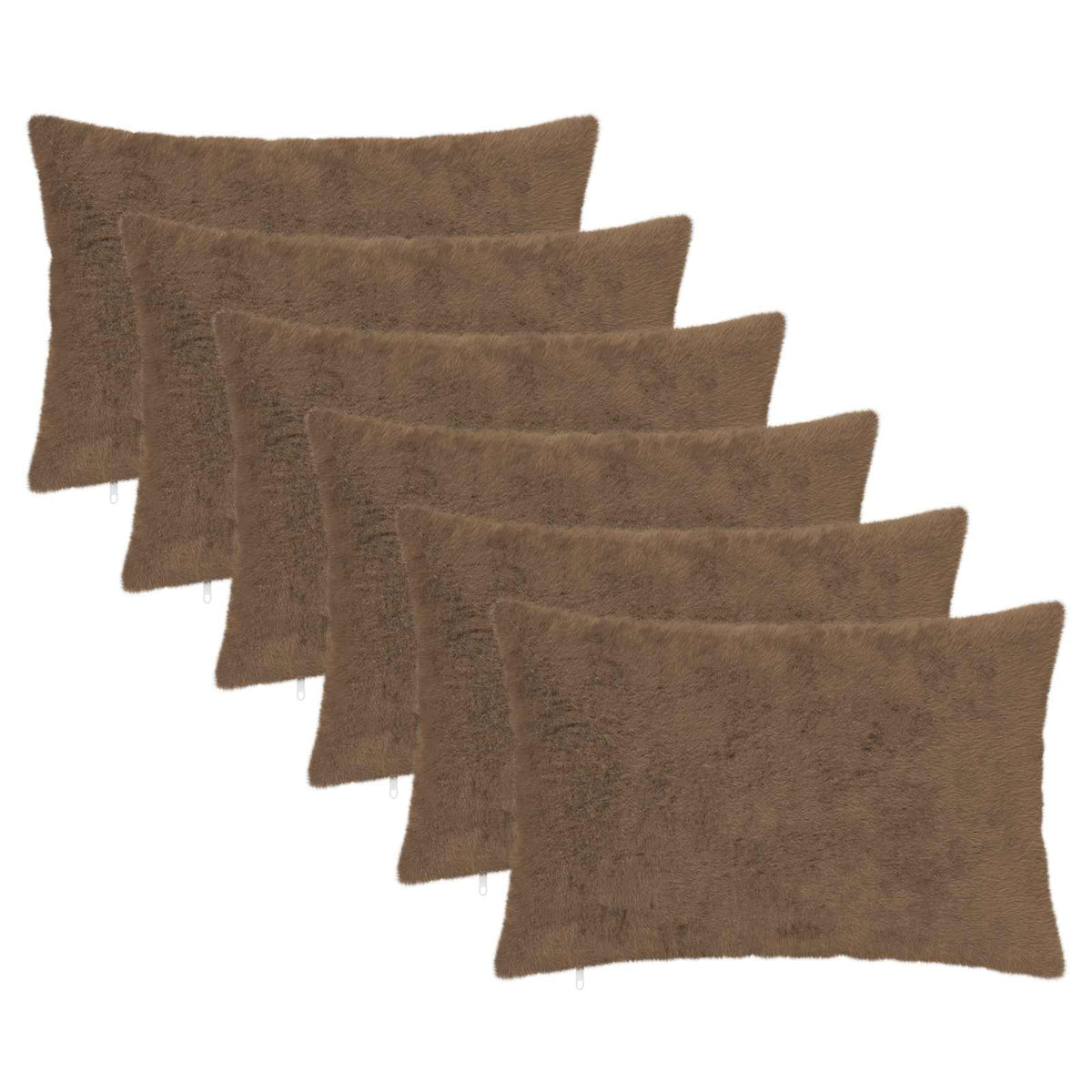 Cushion Cover 6 pcs HEERLEN Light Brown 40 x 60 cm