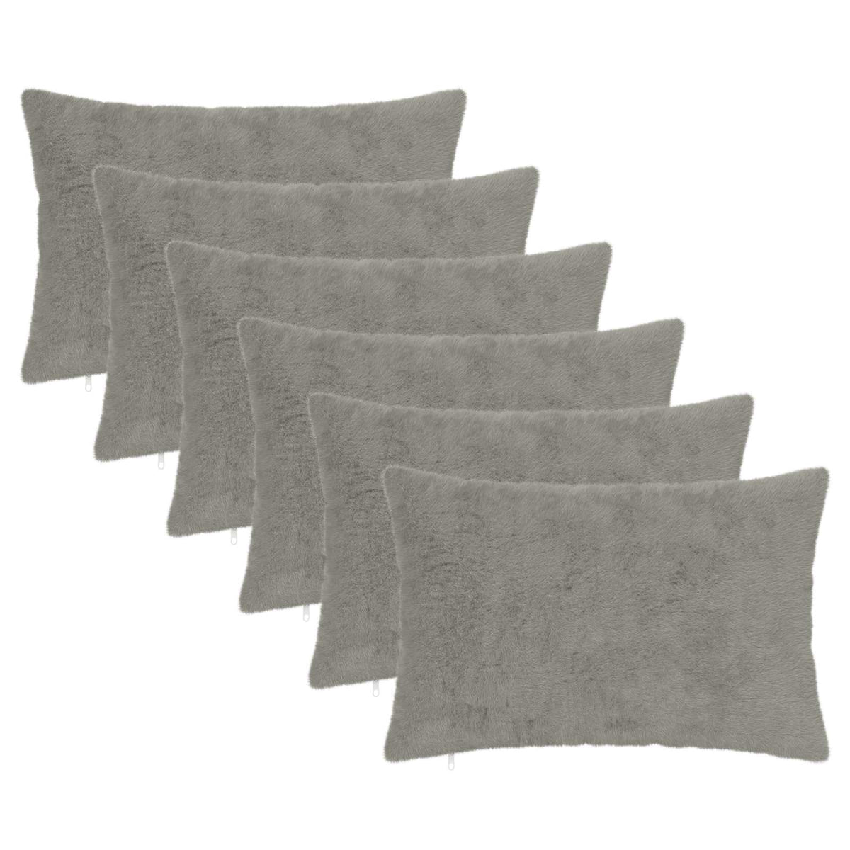 Cushion Cover 6 pcs HEERLEN Light Grey 40 x 60 cm