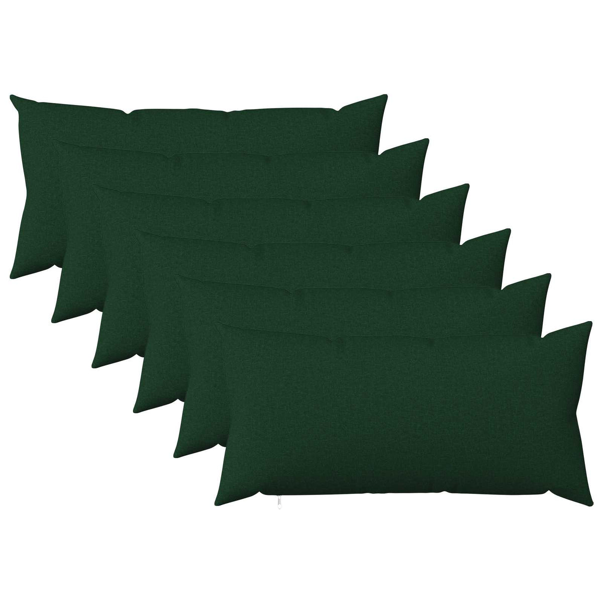 Cushion Cover 6 pcs HEERLEN Dark Green 40 x 70 cm Fabric