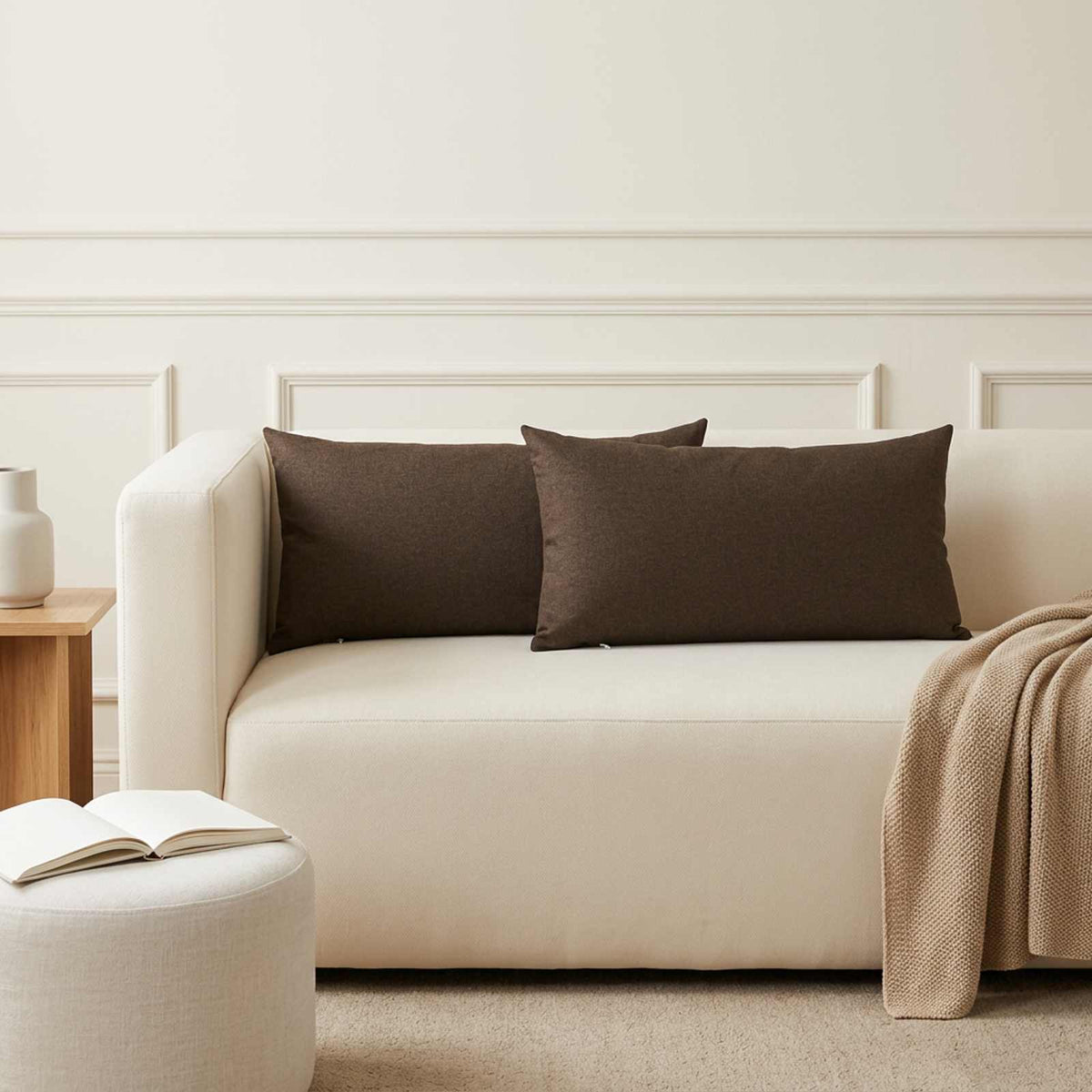 Throw Pillow 6 pcs HEERLEN Taupe 40 x 70 cm Fabric