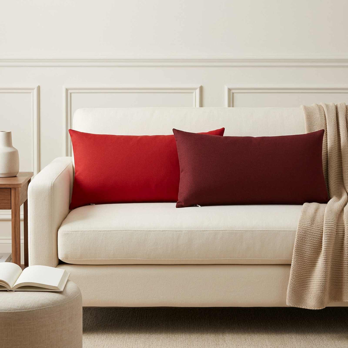 Cushion Cover 12 pcs HEERLEN Red 40 x 80 cm Fabric