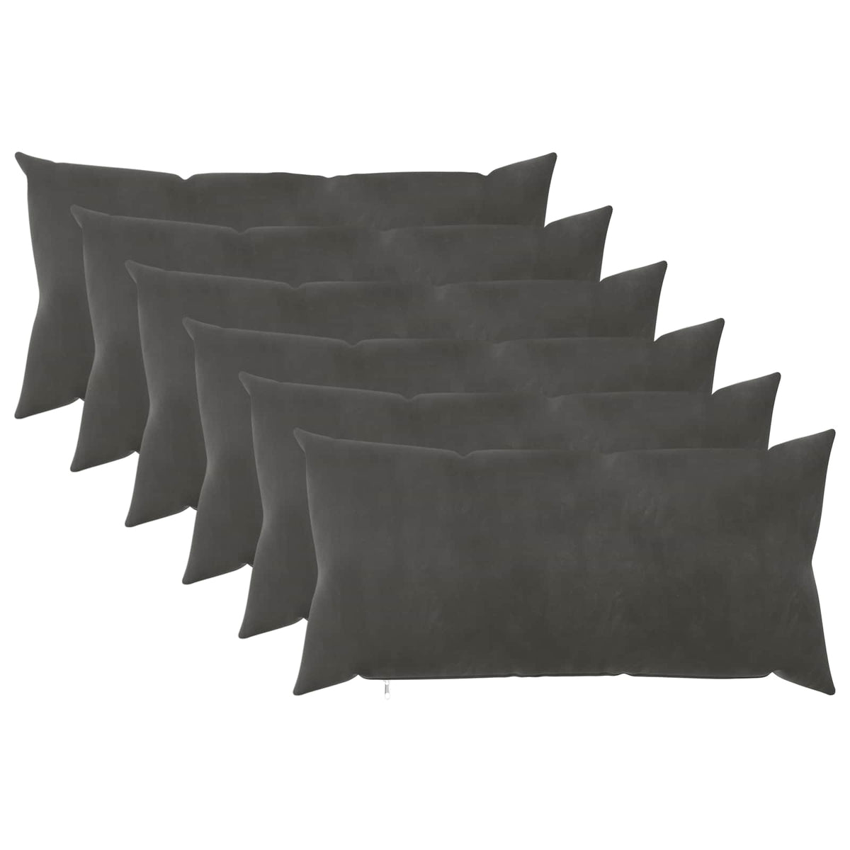 Cushion Cover 6 pcs HEERLEN Dark Grey 40 x 70 cm Velvet