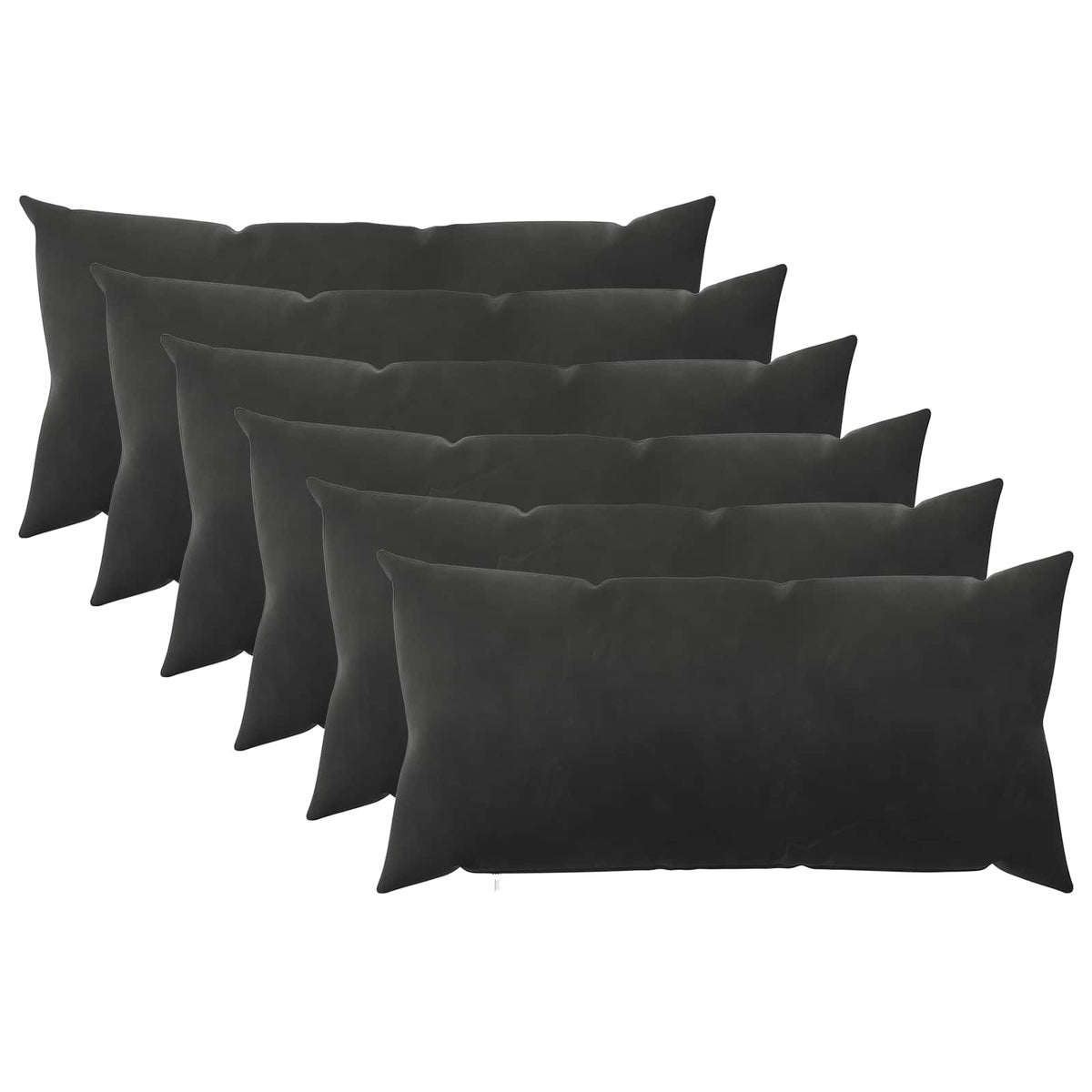 Cushion Cover 6 pcs HEERLEN Black 40 x 70 cm Velvet