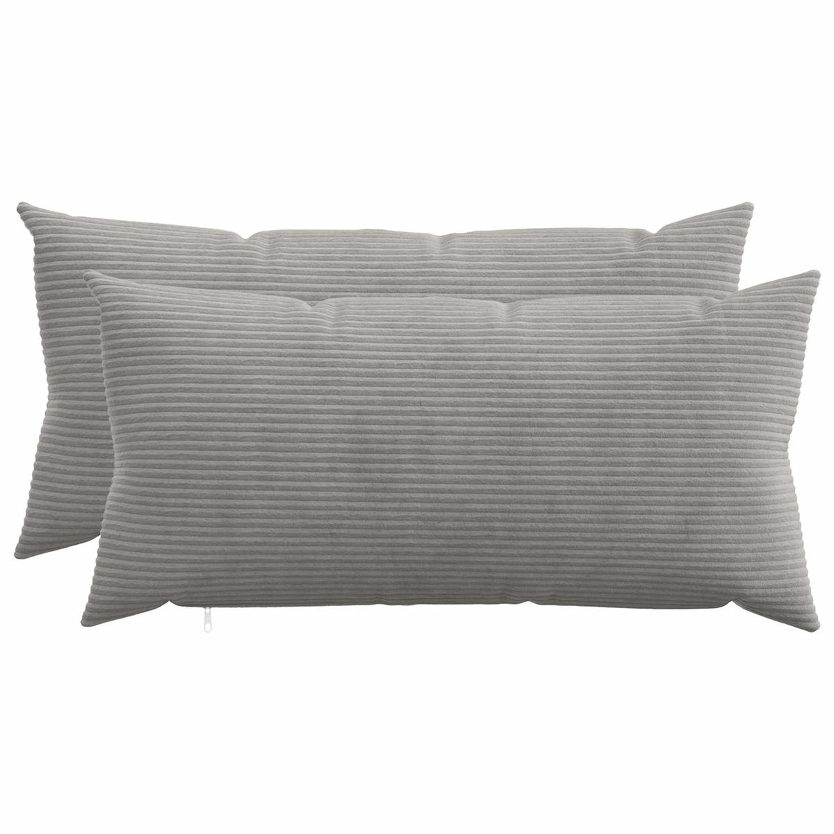 Cushion Cover 2 pcs HEERLEN Light Grey 40 x 70 cm Corduroy