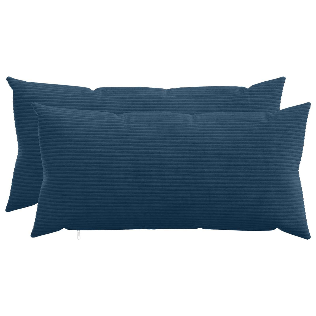 Cushion Cover 2 pcs HEERLEN Navy Blue 40 x 70 cm Corduroy