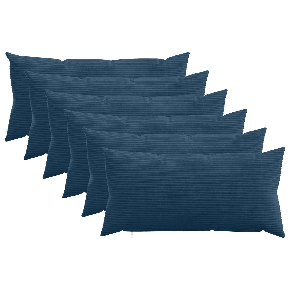 Cushion Cover 6 pcs HEERLEN Navy Blue 40 x 70 cm Corduroy