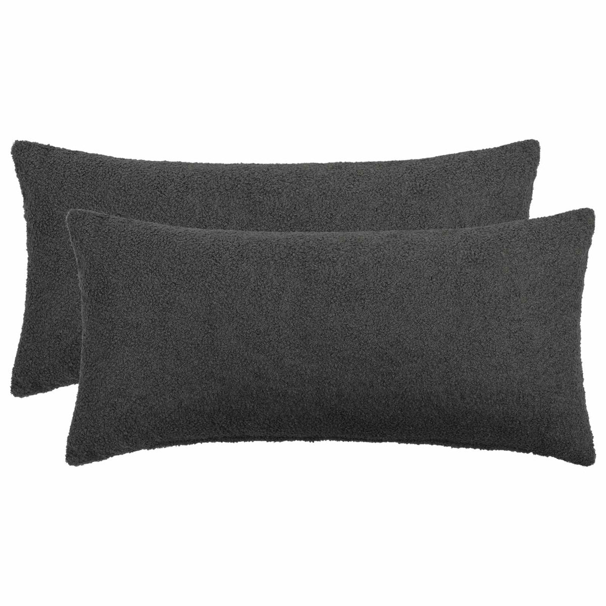 Cushion Cover 2 pcs HEERLEN Dark Grey 40 x 70 cm Bouclé