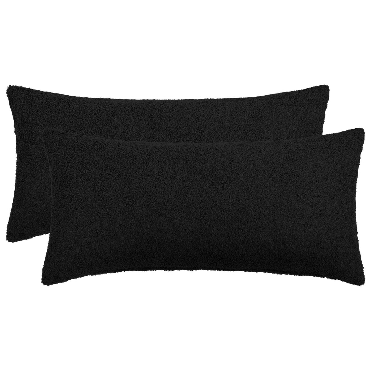 Cushion Cover 2 pcs HEERLEN Black 40 x 70 cm Bouclé