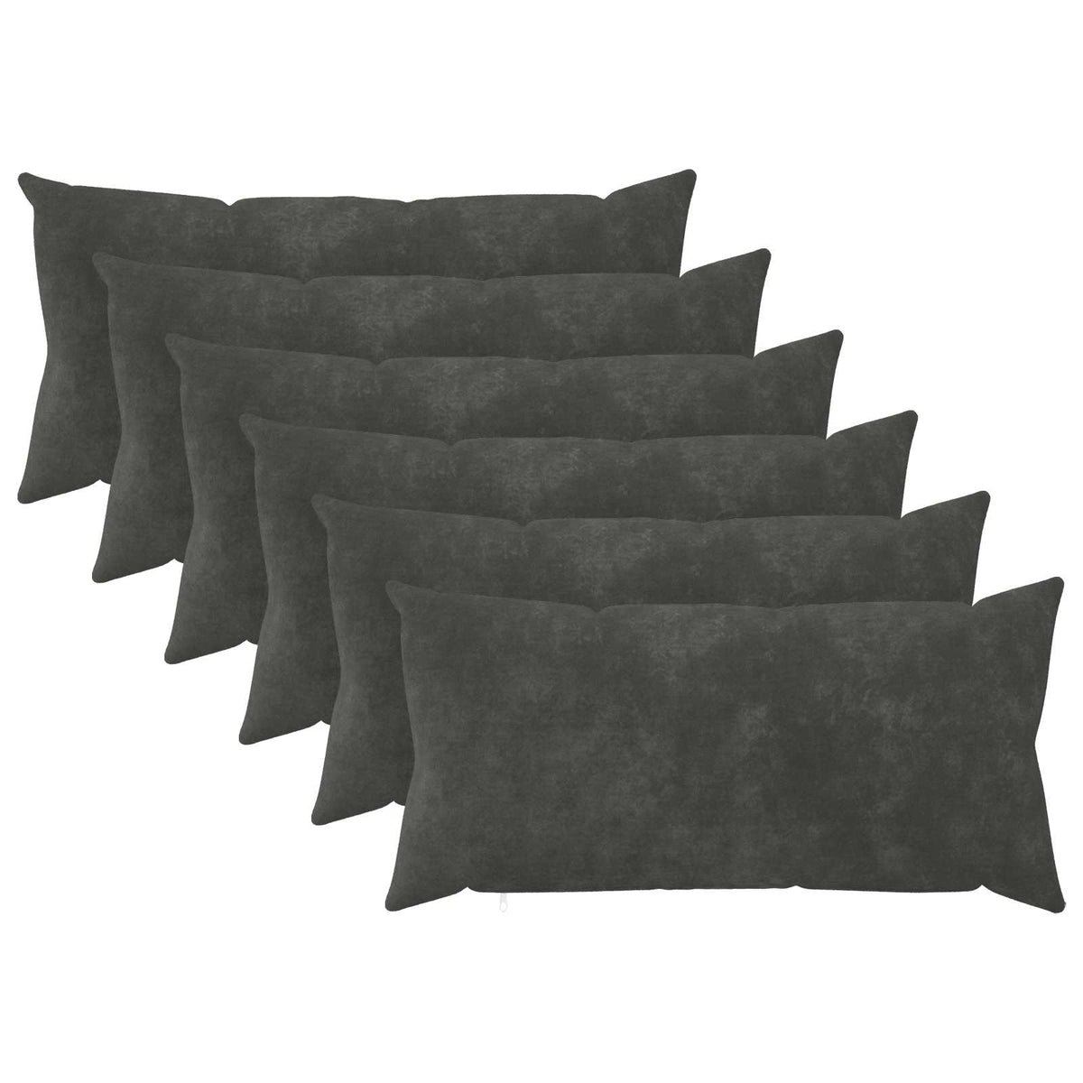 Cushion Cover 6 pcs HEERLEN Anthracite 40 x 70 cm