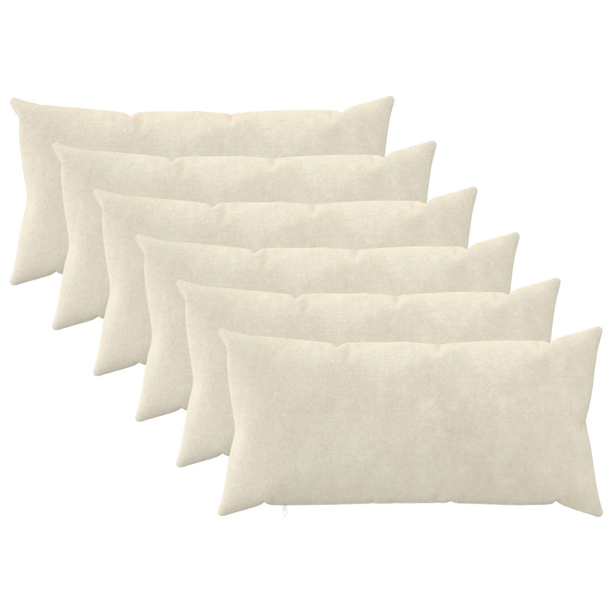 Cushion Cover 6 pcs HEERLEN Cream 40 x 70 cm Microfiber Fleece