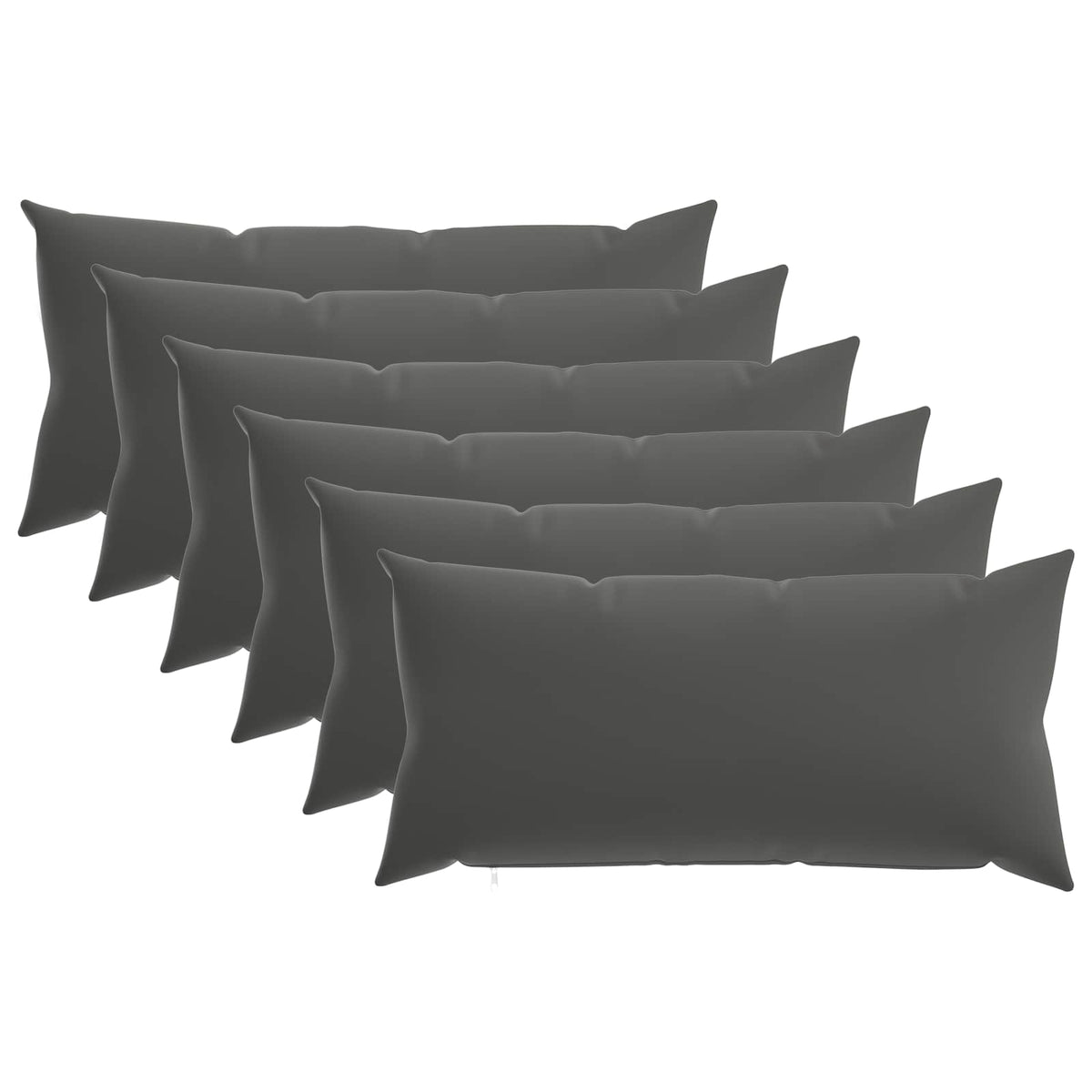 Cushion Cover 6 pcs HEERLEN Anthracite 40 x 70 cm Polyester