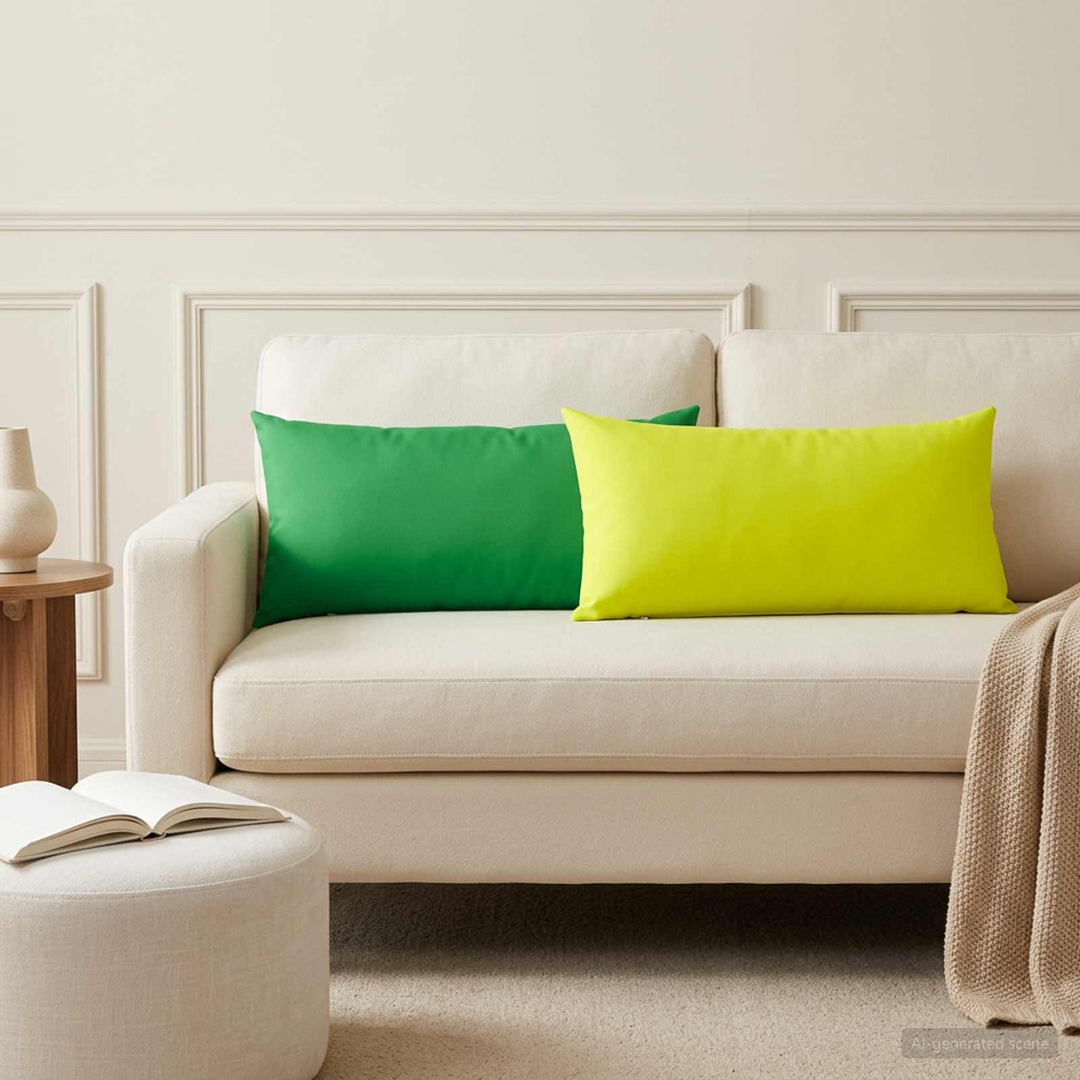 Cushion with Pillow HEERLEN 6 pcs Bright Green Polyester