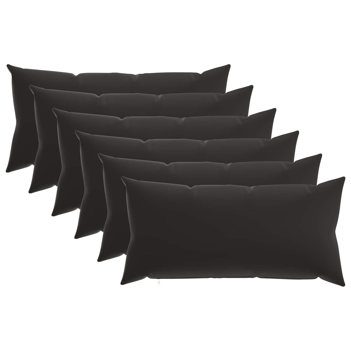 Cushion Cover 6 pcs HEERLEN Black 40 x 70 cm Polyester
