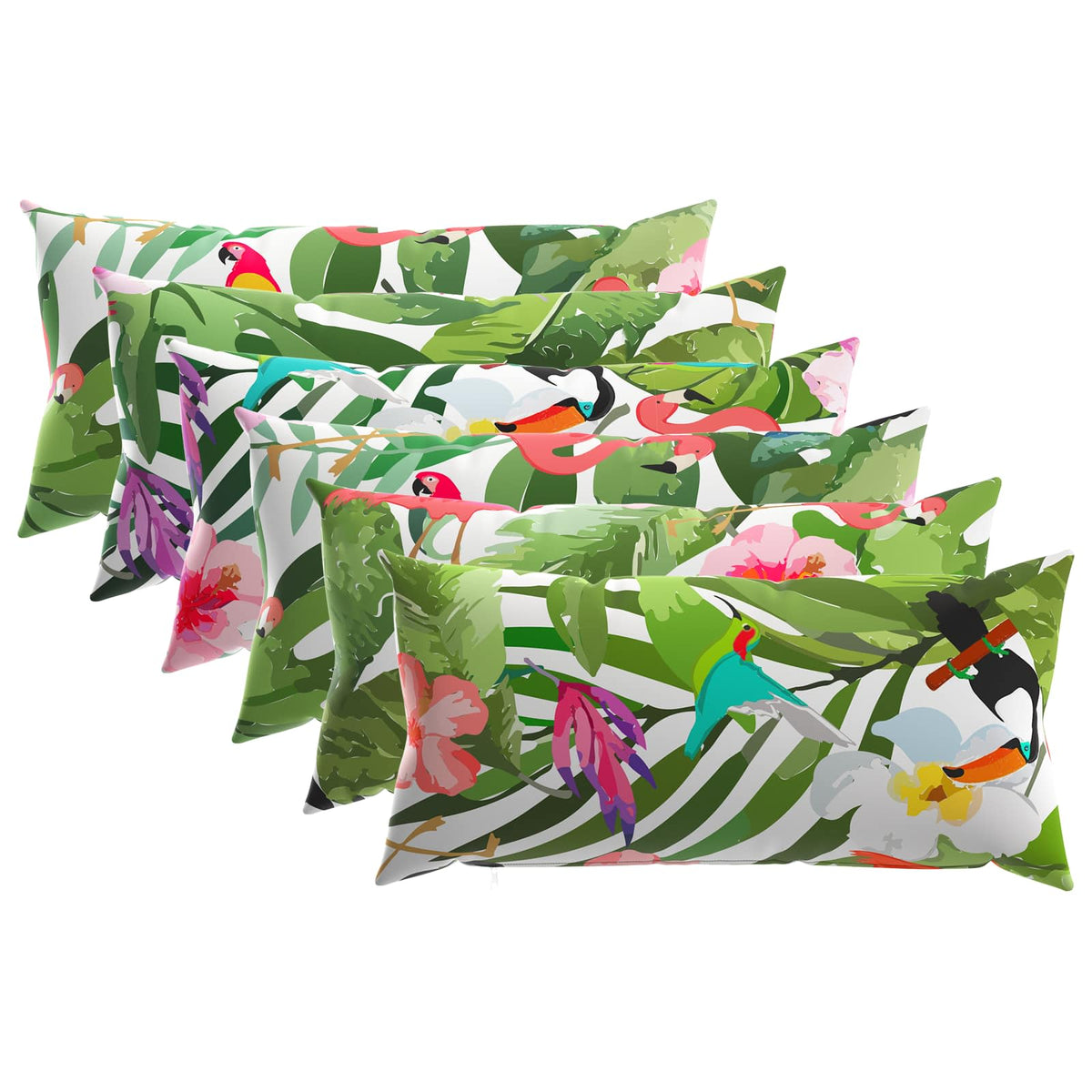 Cushion Cover 6 pcs HEERLEN Multicolour 40 x 70 cm Polyester