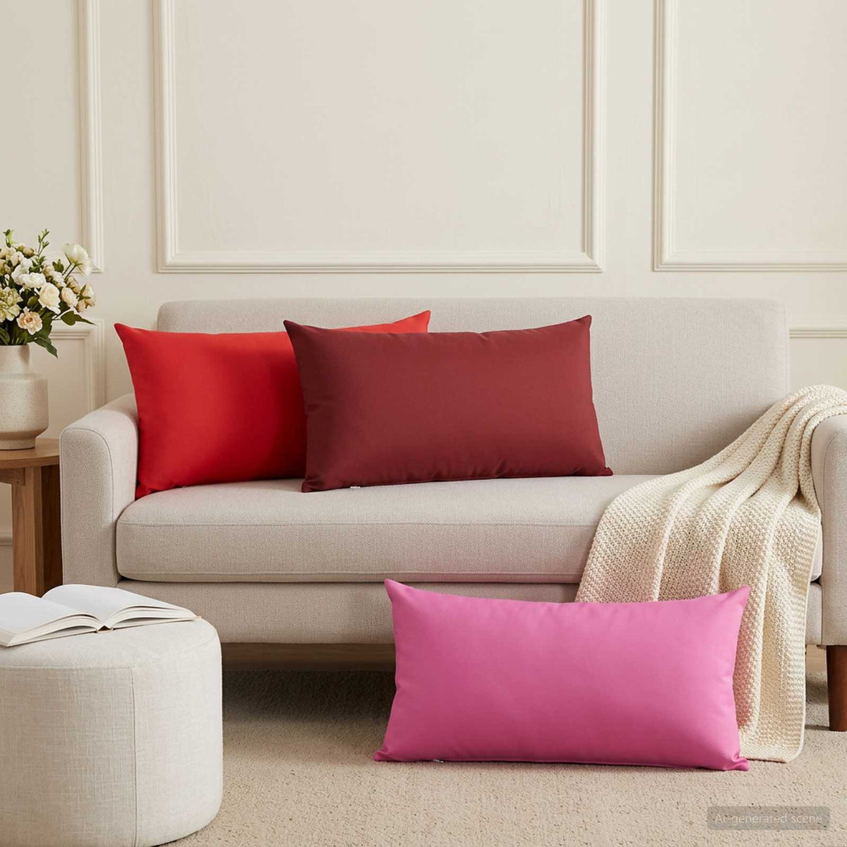 Cushion with Pillow HEERLEN 12 pcs Red Polyester