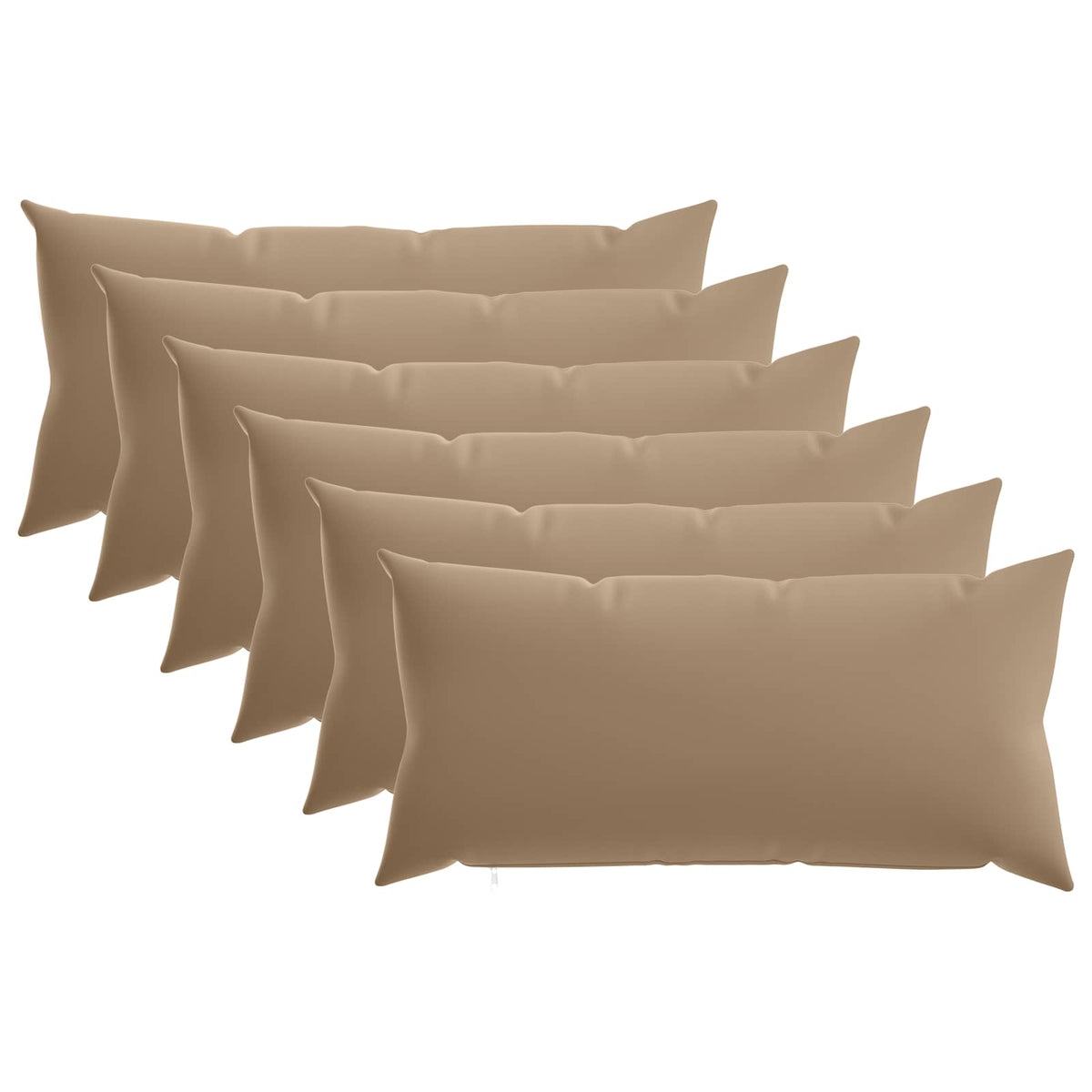 Cushion Cover 6 pcs HEERLEN Taupe 40 x 70 cm Polyester