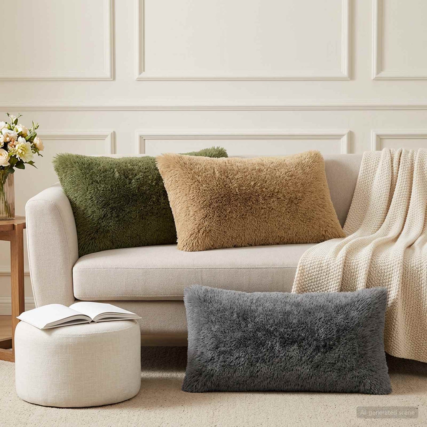 Cushion with Pillow HEERLEN 2 pcs Green PV Fleece