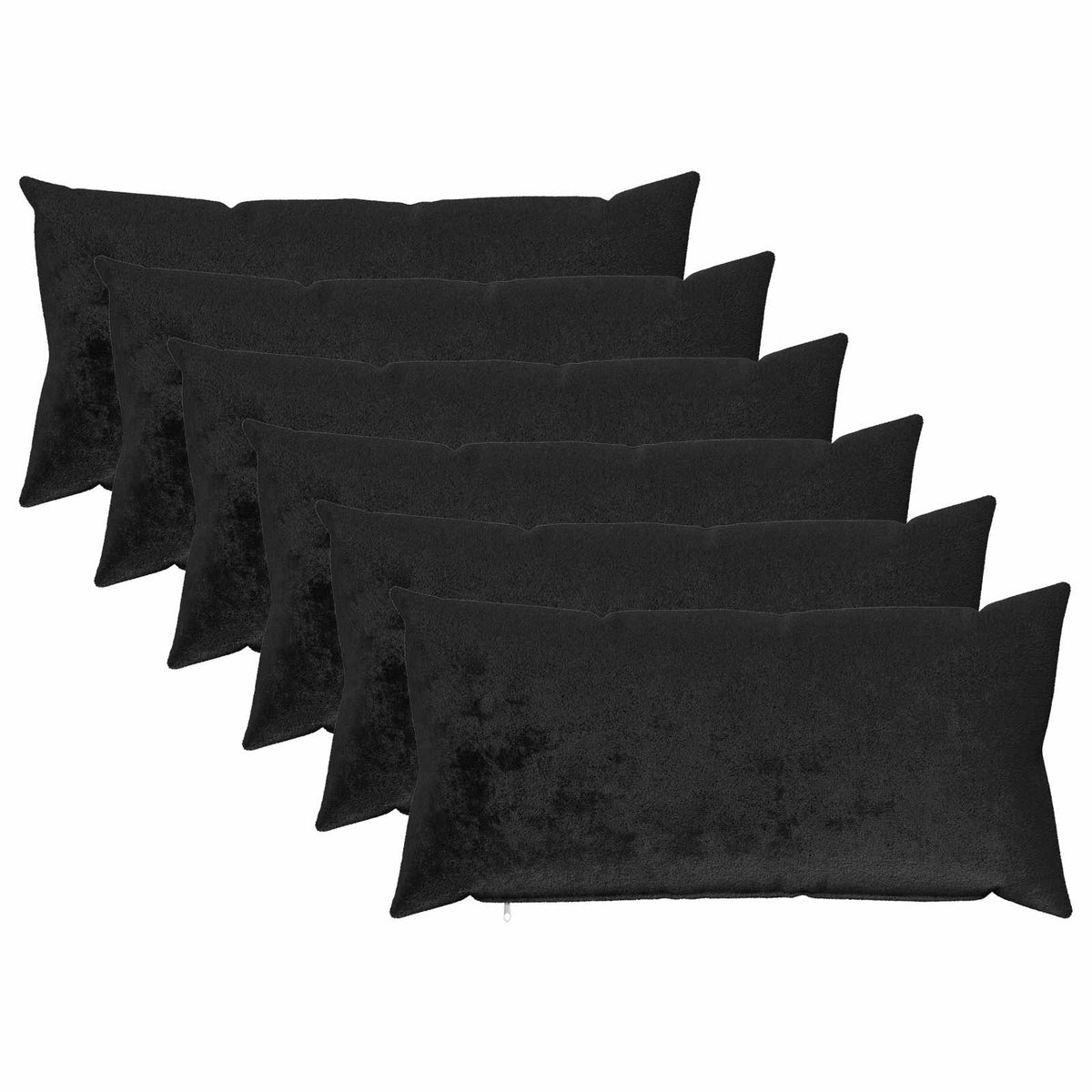Cushion Cover 6 pcs HEERLEN Black 40 x 70 cm Flannel