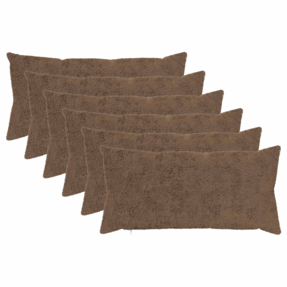 Cushion Cover 6 pcs HEERLEN Light Brown 40 x 70 cm